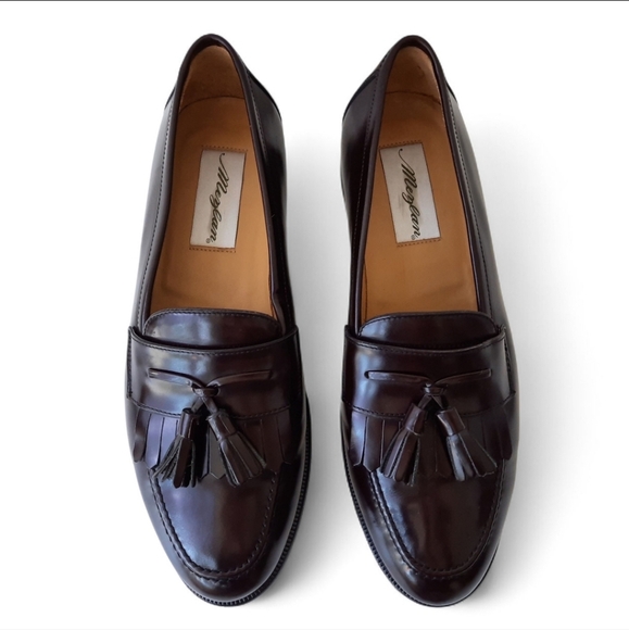 MEZLAN Kiltie Tassel Handcrafted Santander Loafer Calfskin Leather High Shine 8 - Picture 9 of 13